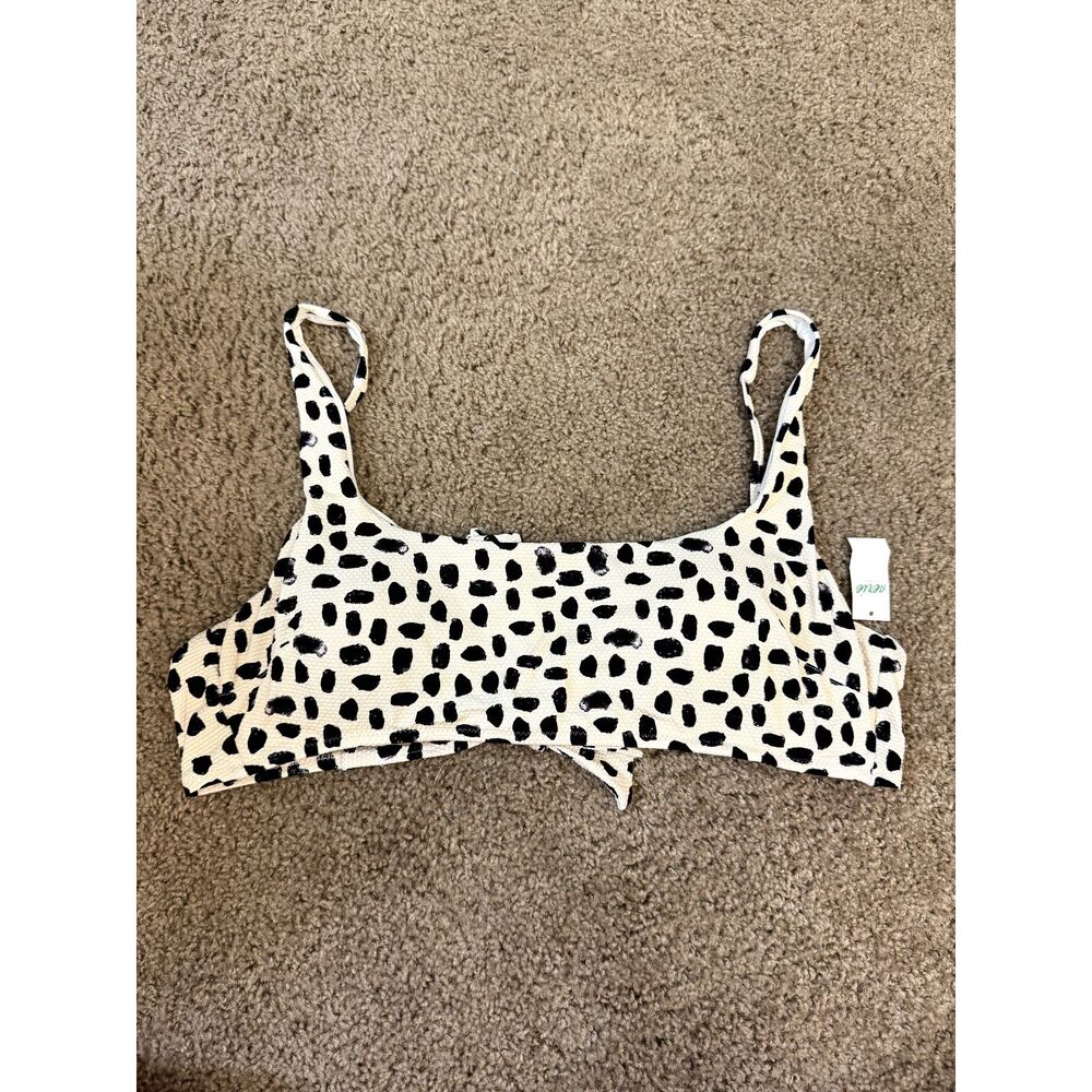 Aerie Swimsuit Bikini Top Womens Size XL Cheetah Spotted Tie Back Padded NWT